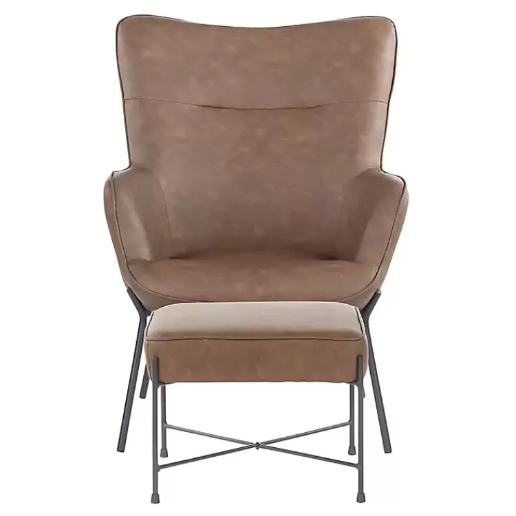 espresso_faux_leather_pc_chair_and_ottoman_set_3.webp Espresso Faux Leather 2-pc. Chair and Ottoman Set>Kirklands Home Flash Sale