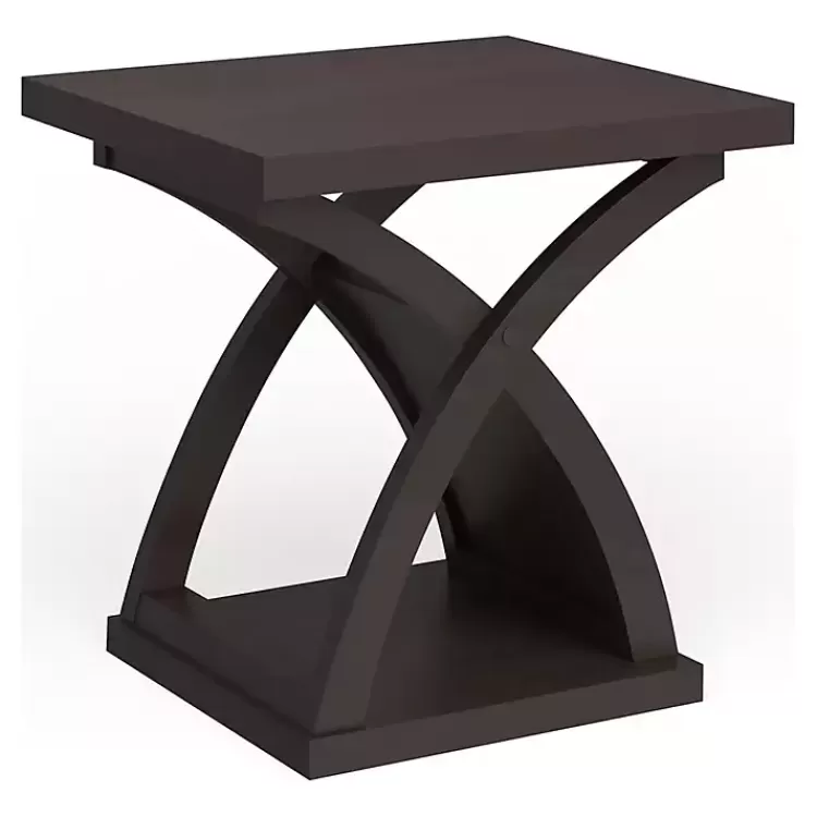 espresso_wood_xbase_side_table_2.webp Espresso Wood X-Base Side Table>Kirklands Home Best