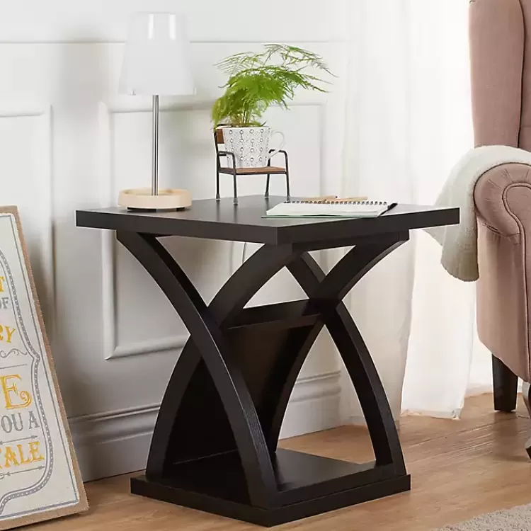 espresso_wood_xbase_side_table_4.webp Espresso Wood X-Base Side Table>Kirklands Home Best