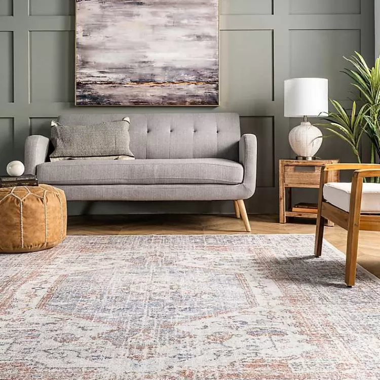 Etta Distressed Vintage Washable Area Rug, 5x8>Kirklands Home Clearance