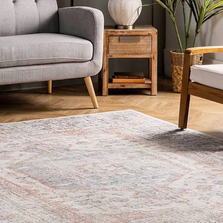 Etta Distressed Vintage Washable Area Rug, 5x8>Kirklands Home Clearance