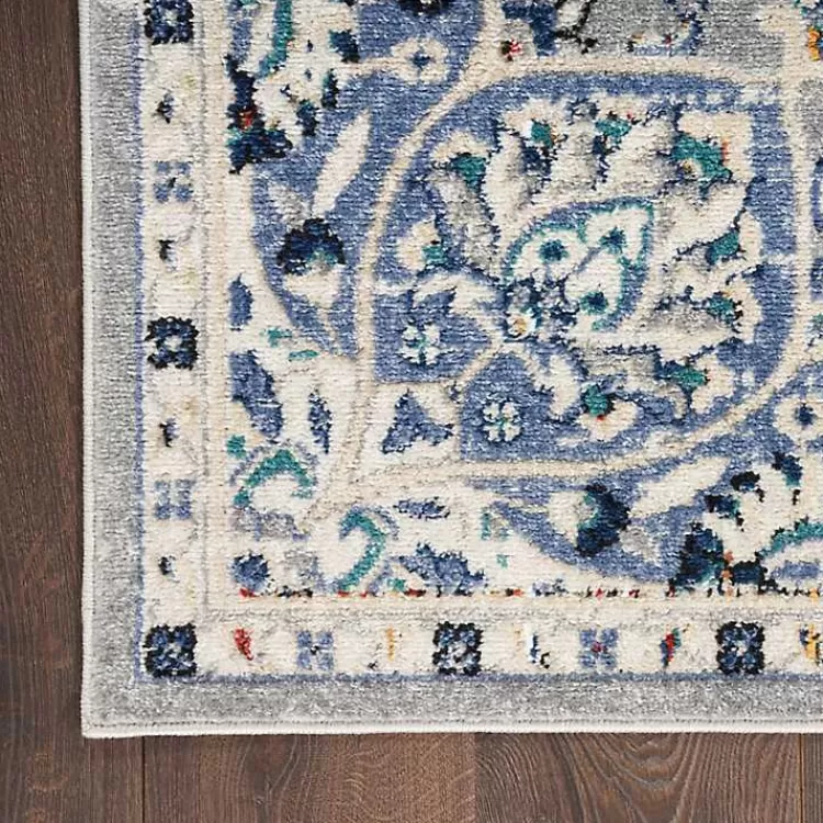 faded_gray__blue_floral_medallion_area_rug_x_3.webp Faded Gray & Blue Floral Medallion Area Rug, 5x7>Kirklands Home Outlet