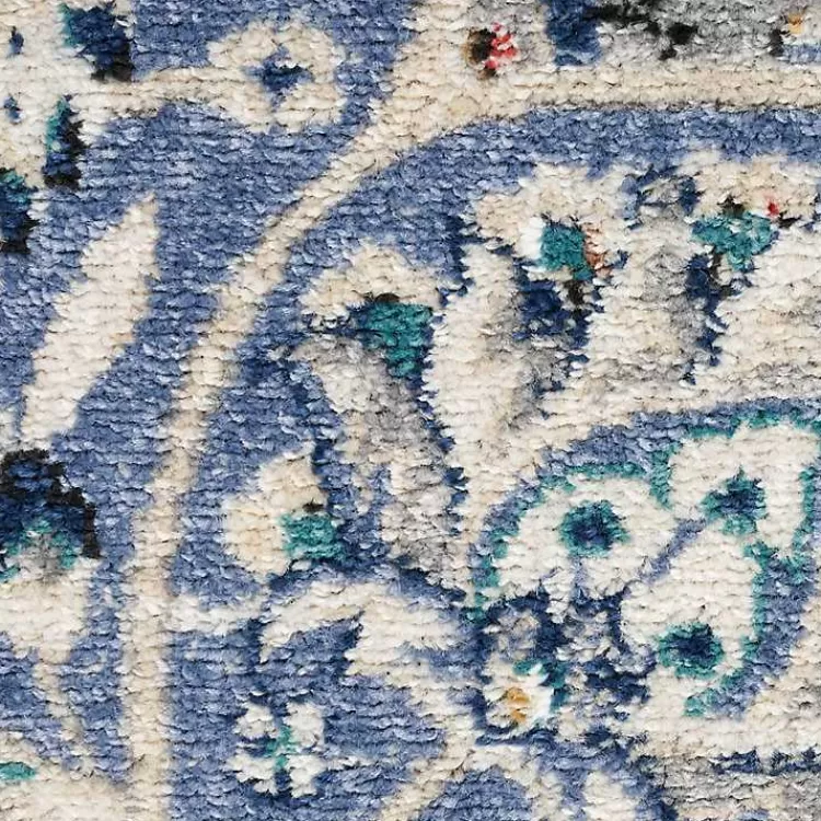 faded_gray__blue_floral_medallion_area_rug_x_4.webp Faded Gray & Blue Floral Medallion Area Rug, 5x7>Kirklands Home Outlet