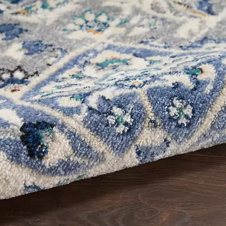 faded_gray__blue_floral_medallion_area_rug_x_5.webp Faded Gray & Blue Floral Medallion Area Rug, 5x7>Kirklands Home Outlet
