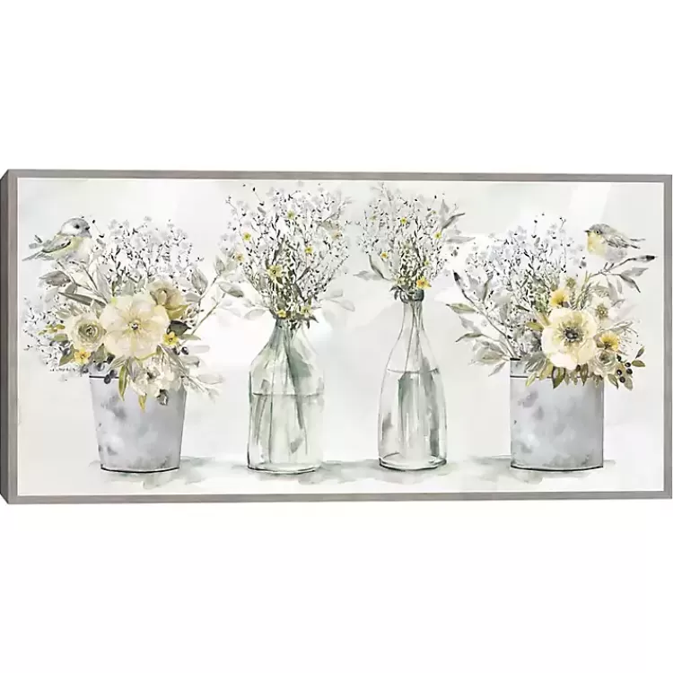 Farmhouse Bouquets Framed Canvas Art Print>Kirklands Home Clearance