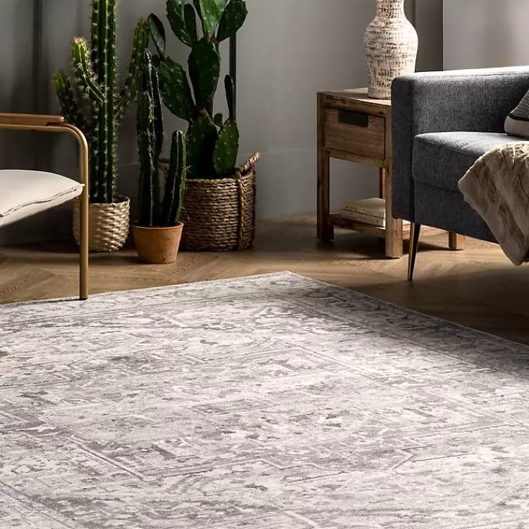 Flo Vintage Medallion Washable Area Rug, 5x8>Kirklands Home Clearance
