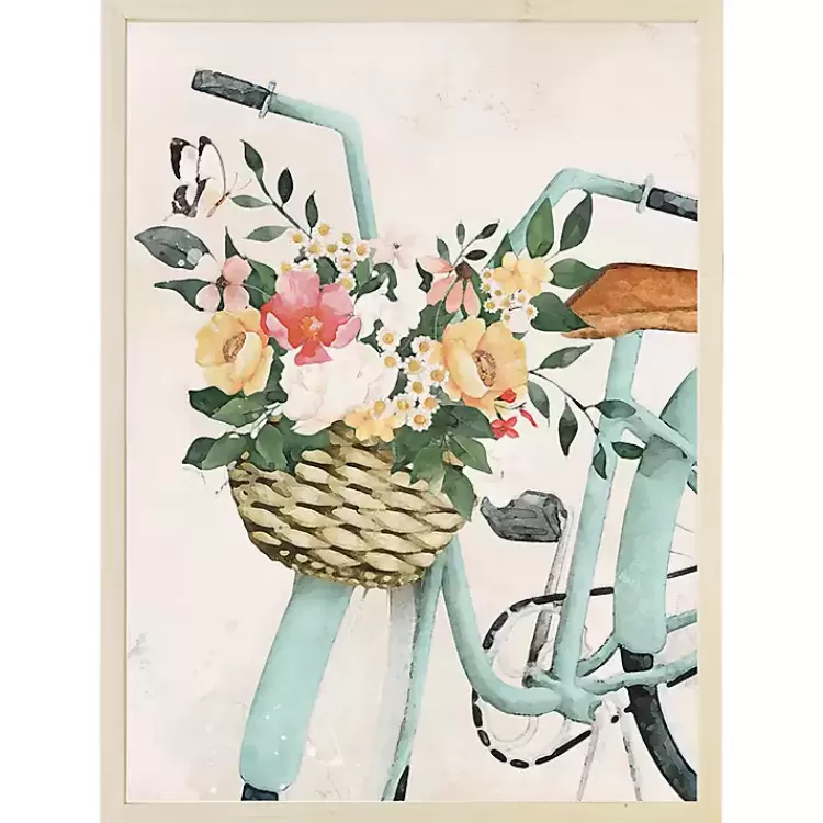 Floral Bike Basket Framed Art Print>Kirklands Home Online