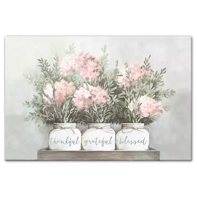 Floral Mason Jars Canvas Art Print>Kirklands Home Outlet