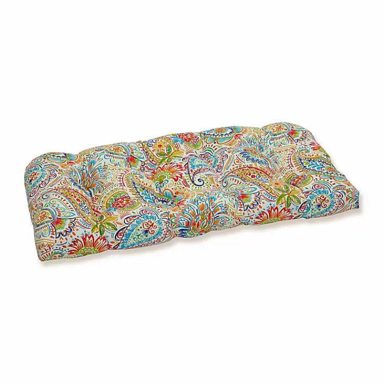 Floral Paisley Tufted Outdoor Settee Cushion>Kirklands Home Discount