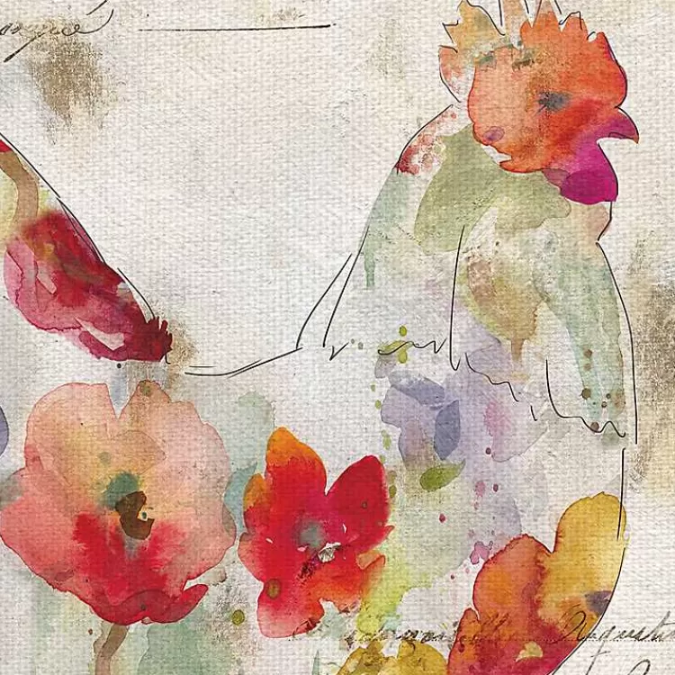Flowered Chicken Canvas Art Print, Set of 2>Kirklands Home Flash Sale