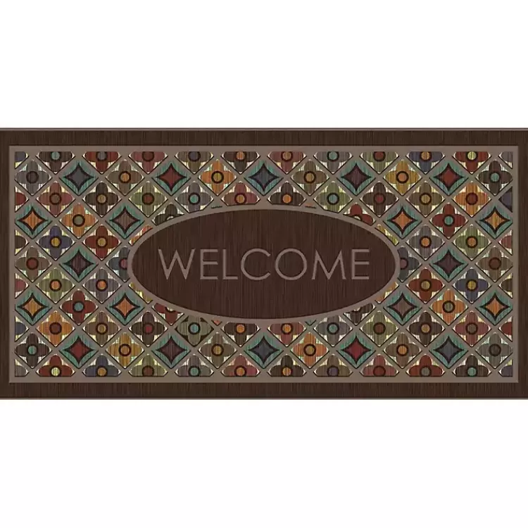 Flowery Tiles Entry Doormat>Kirklands Home Store