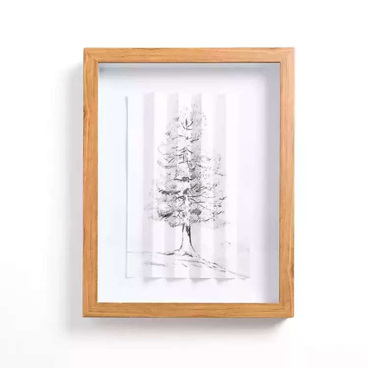Folded Paper Tree Framed Art Print>Kirklands Home Cheap