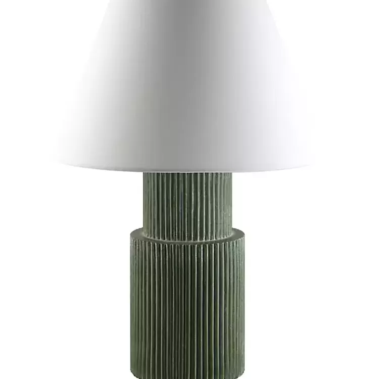 Forest Green Ribbed Table Lamp>Kirklands Home Shop
