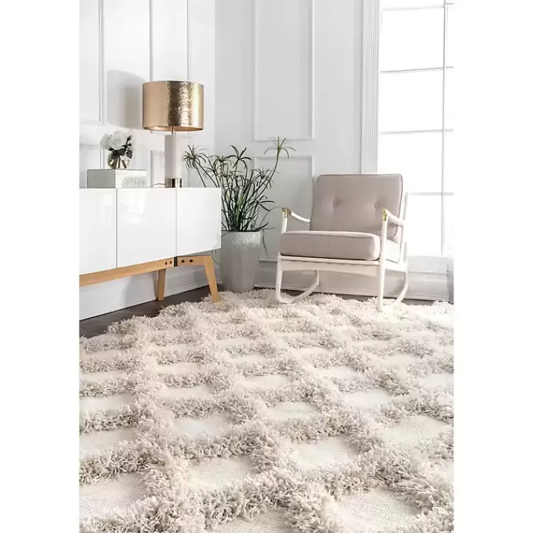 Francis Shaggy Diamond Trellis Area Rug, 5x8>Kirklands Home Flash Sale