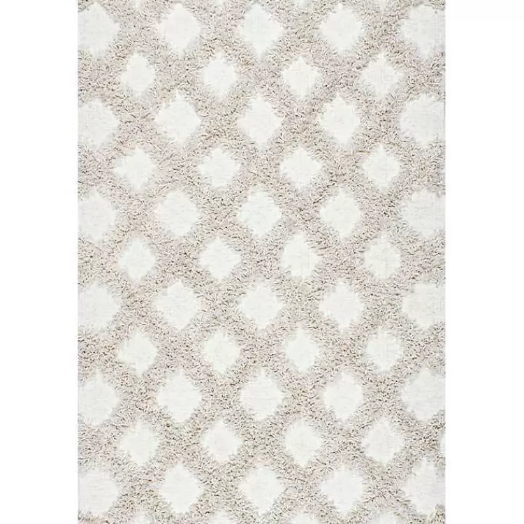 Francis Shaggy Diamond Trellis Area Rug, 7x9>Kirklands Home Clearance