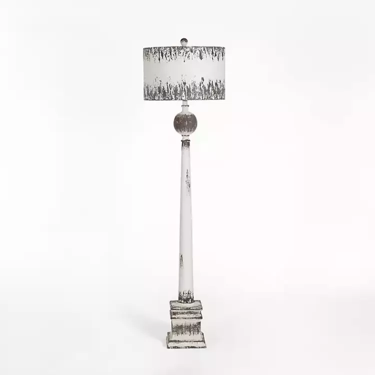 French Distressed White Floor Lamp>Kirklands Home Flash Sale