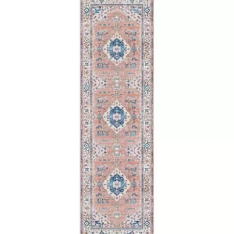Fulton Coral Medallion Runner, 2x7>Kirklands Home Outlet