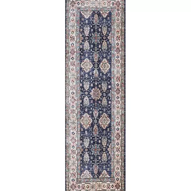 Fulton Navy Medallion Runner, 2x7>Kirklands Home Discount