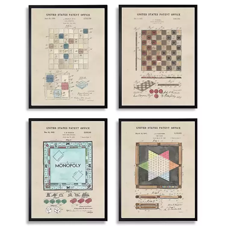 Game Boards Patents Framed Art Prints, Set of 4>Kirklands Home Sale