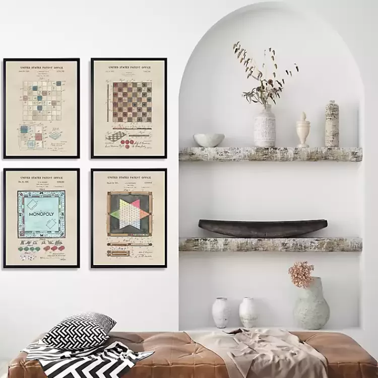 Game Boards Patents Framed Art Prints, Set of 4>Kirklands Home Sale