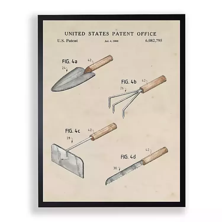 Garden Tools Patent Framed Art Print>Kirklands Home Store