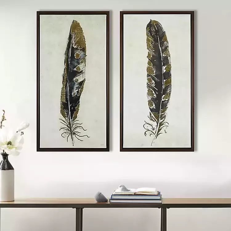 Gilded Feathers Canvas Art Prints, Set of 2>Kirklands Home Outlet
