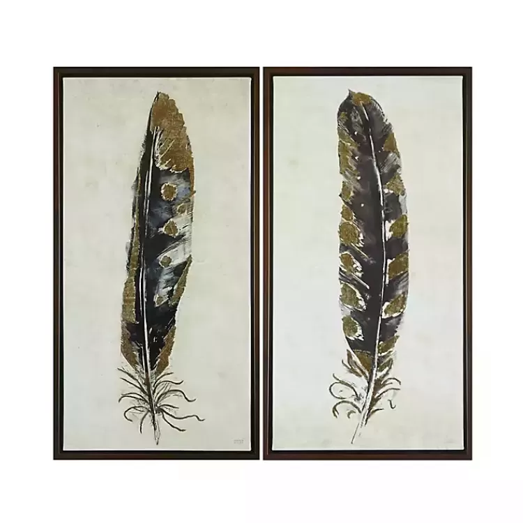 Gilded Feathers Canvas Art Prints, Set of 2>Kirklands Home Outlet