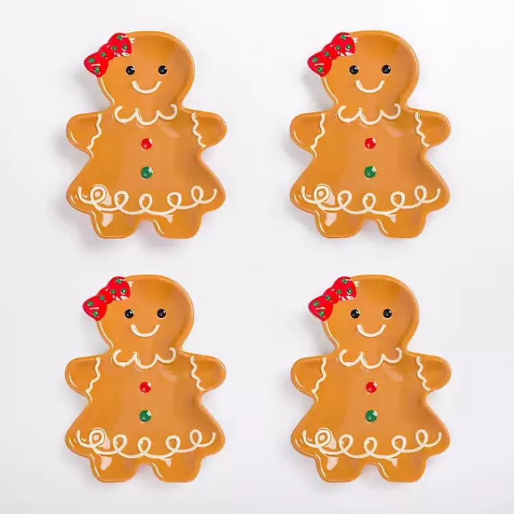 Gingerbread Girl Appetizer Plates, Set of 4>Kirklands Home Cheap