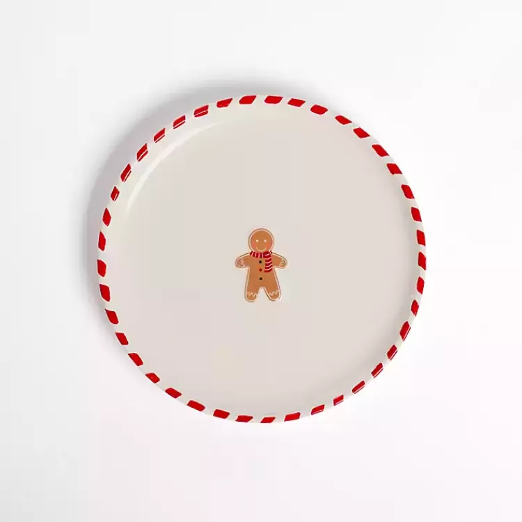 Gingerbread Striped Rim Salad Plate>Kirklands Home New
