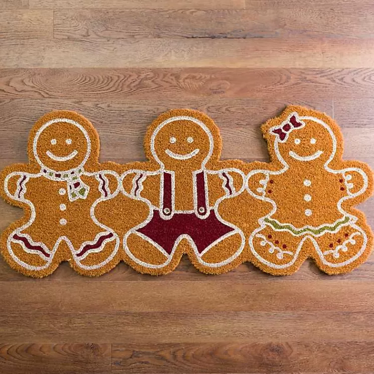 Gingerbread Trio Shaped Doormat>Kirklands Home Hot