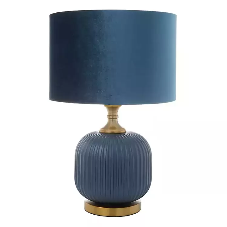 Glass Base Round Velvet Shade Table Lamp>Kirklands Home Cheap