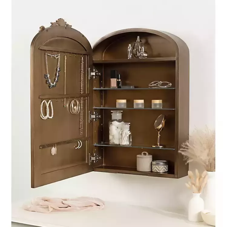 gold_arendahl_arched_mirror_jewelry_cabinet_10.webp Gold Arendahl Arched Mirror Jewelry Cabinet>Kirklands Home Best Sale
