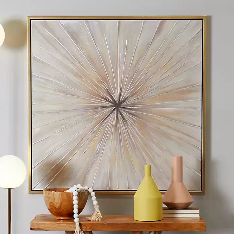 Gold Contemporary Burst Framed Canvas Art Print>Kirklands Home New