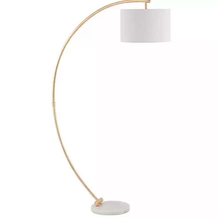 Gold Curved Floor Lamp with Marble Base>Kirklands Home Online