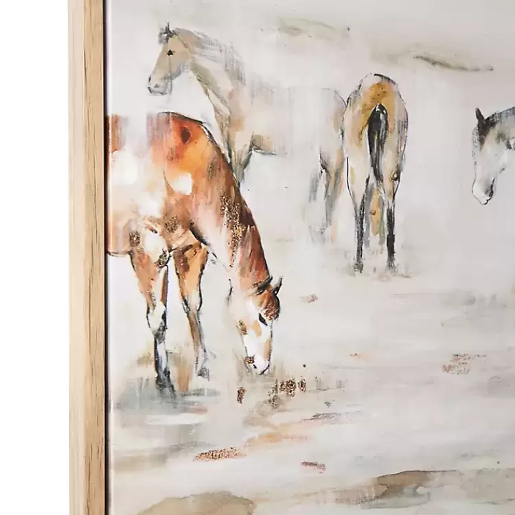 Gold Foil Wild Horses Framed Canvas Art Print>Kirklands Home Store
