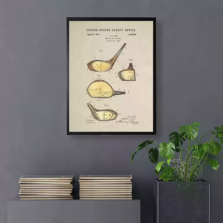Gold Golf Club Patent Framed Art Print>Kirklands Home Hot