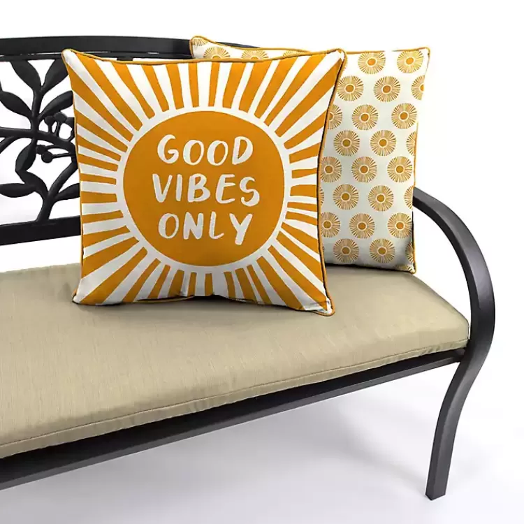 gold_good_vibes_only_sunny_outdoor_pillow_5.webp Gold Good Vibes Only Sunny Outdoor Pillow>Kirklands Home Best