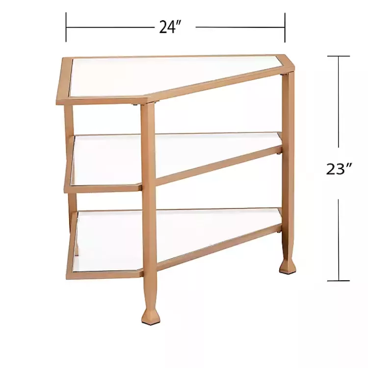 Metal and Glass Corner TV Stand>Kirklands Home Shop