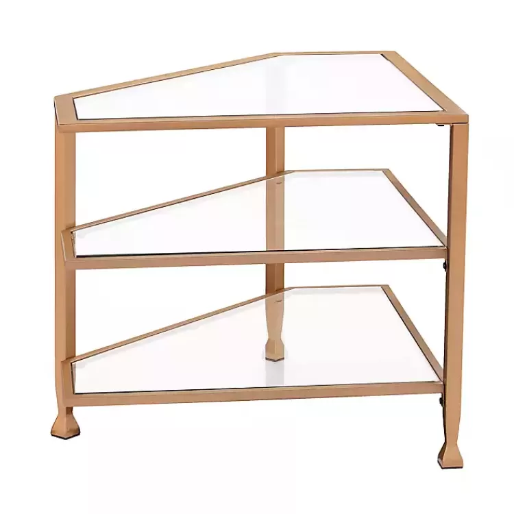 Metal and Glass Corner TV Stand>Kirklands Home Shop