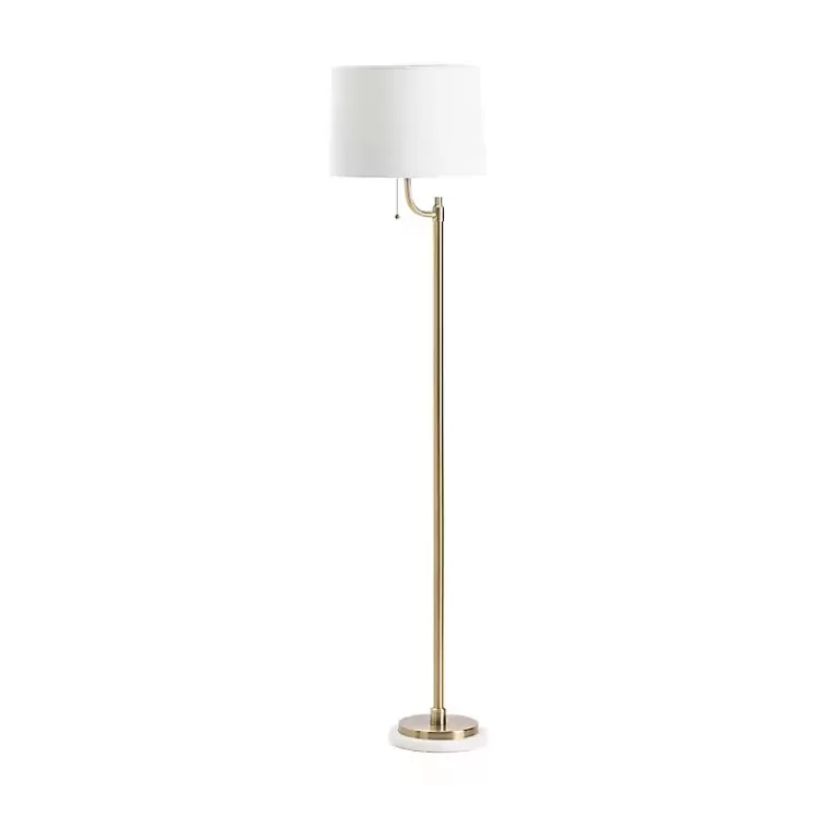Gold Metal and Marble Base Floor Lamp>Kirklands Home Sale