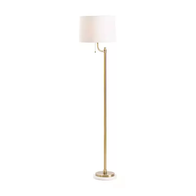Gold Metal and Marble Base Floor Lamp>Kirklands Home Sale