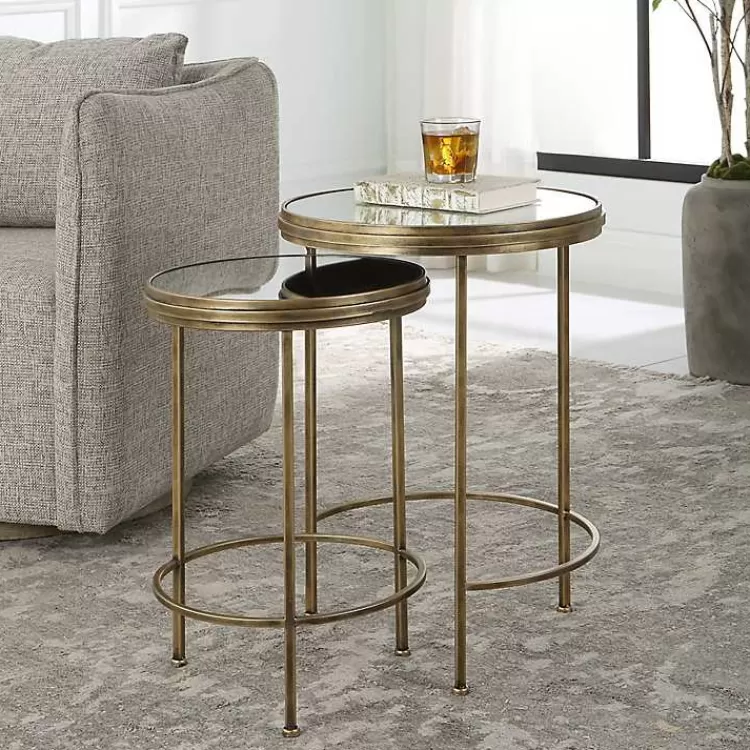 Metal Mirror Top 2-pc. Nesting Side Table Set>Kirklands Home Hot