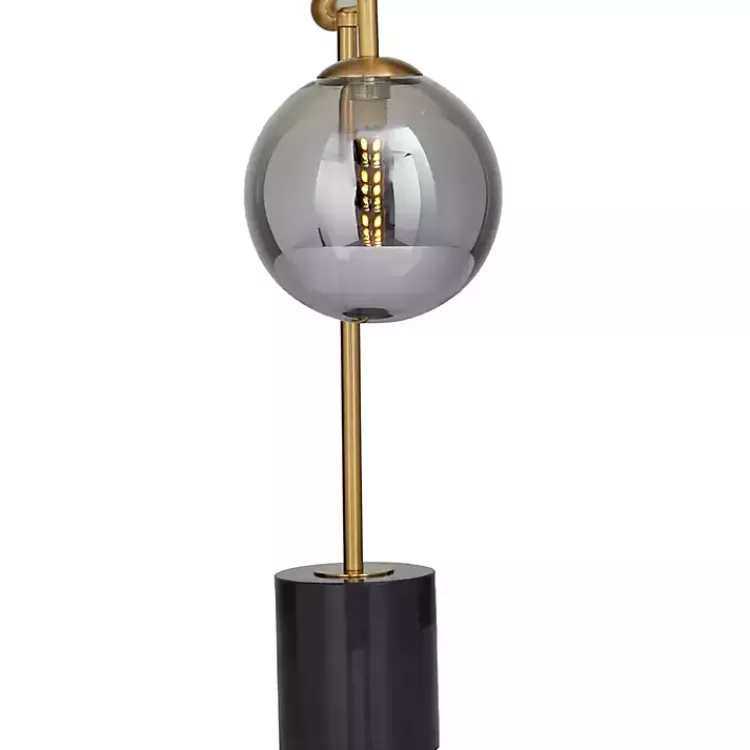 Gold Metal Smoked Glass Shade Table Lamp>Kirklands Home Shop