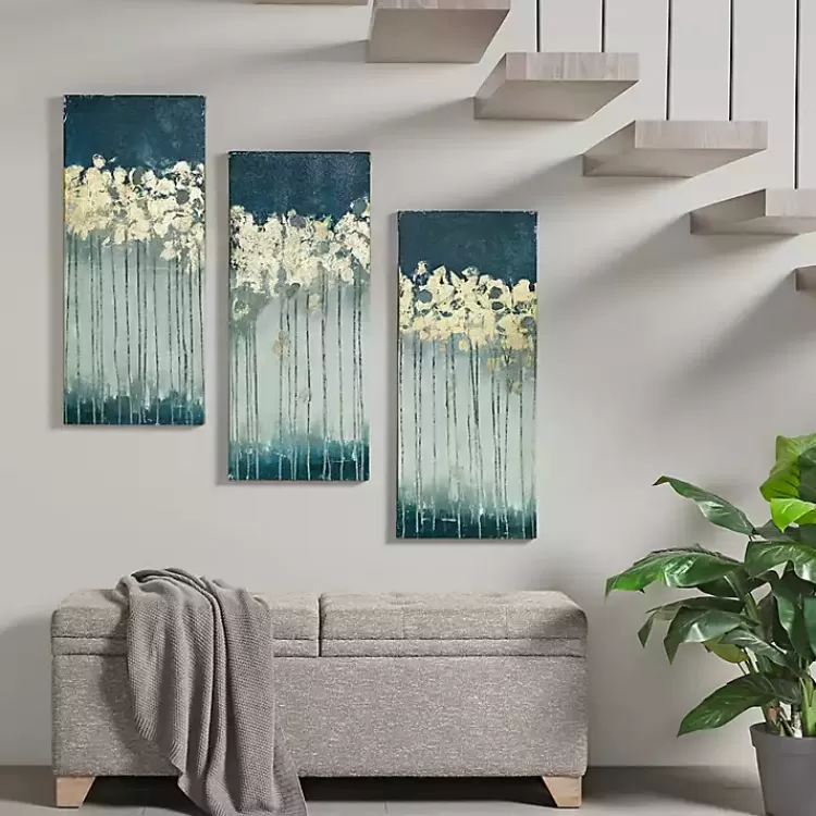 Gold Midnight Forest Canvas Art Prints, Set of 3>Kirklands Home Clearance