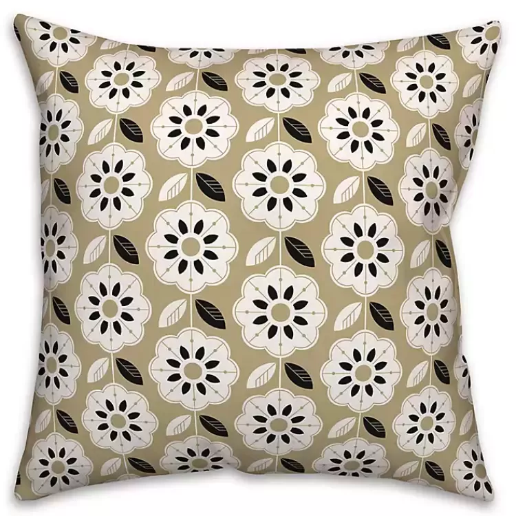 Gold Mod Flowers Indoor/Outdoor Pillow>Kirklands Home Shop