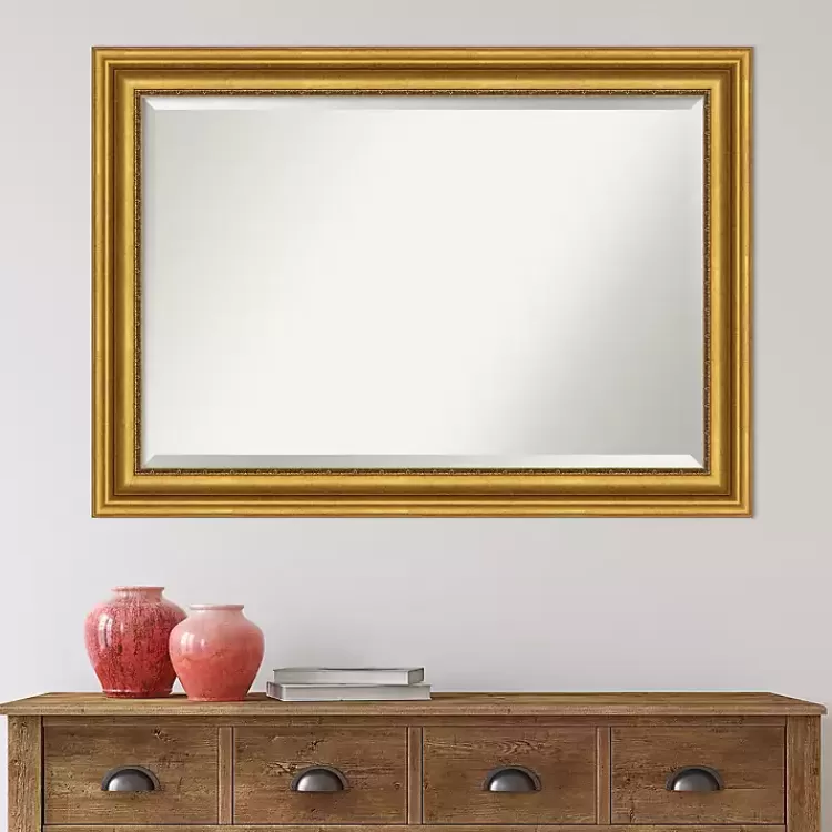 Gold Patina Scalloped Frame Beveled Mirror>Kirklands Home Online