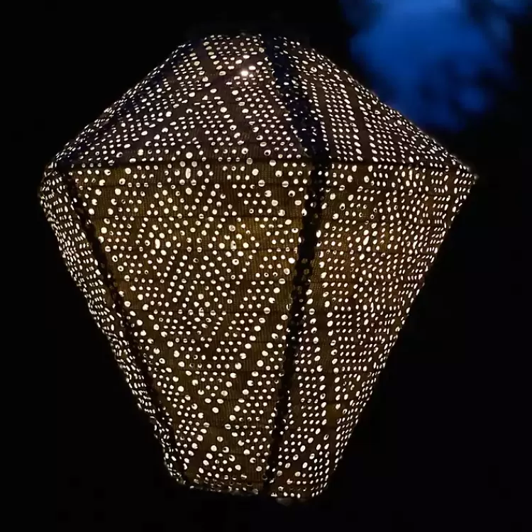 Sashiko Diamond Hanging LED Outdoor Lantern>Kirklands Home Store
