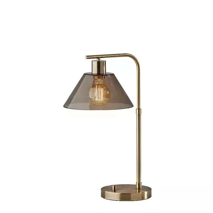 Gold Smoked Glass Table Lamp>Kirklands Home Clearance