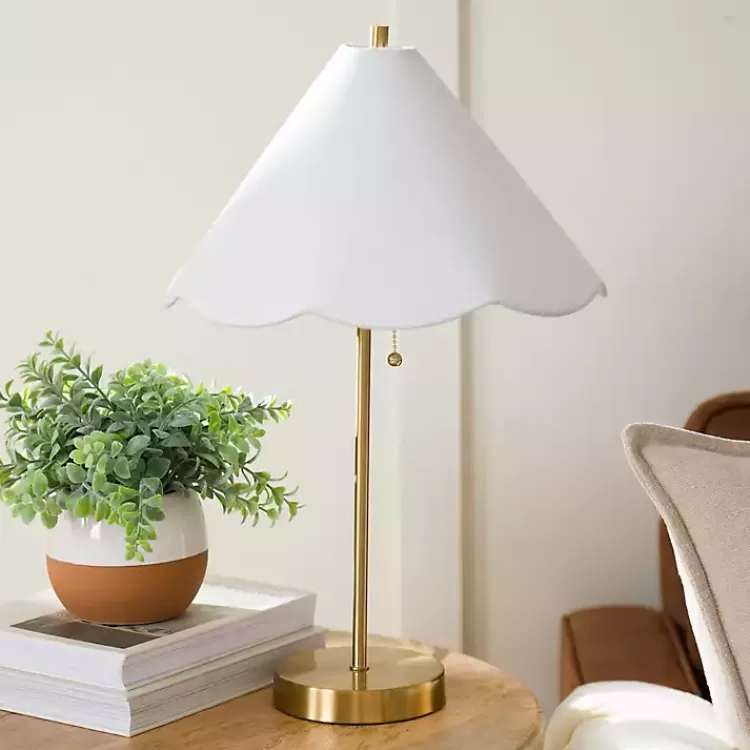Gold Table Lamp with Scalloped Shade>Kirklands Home Best Sale