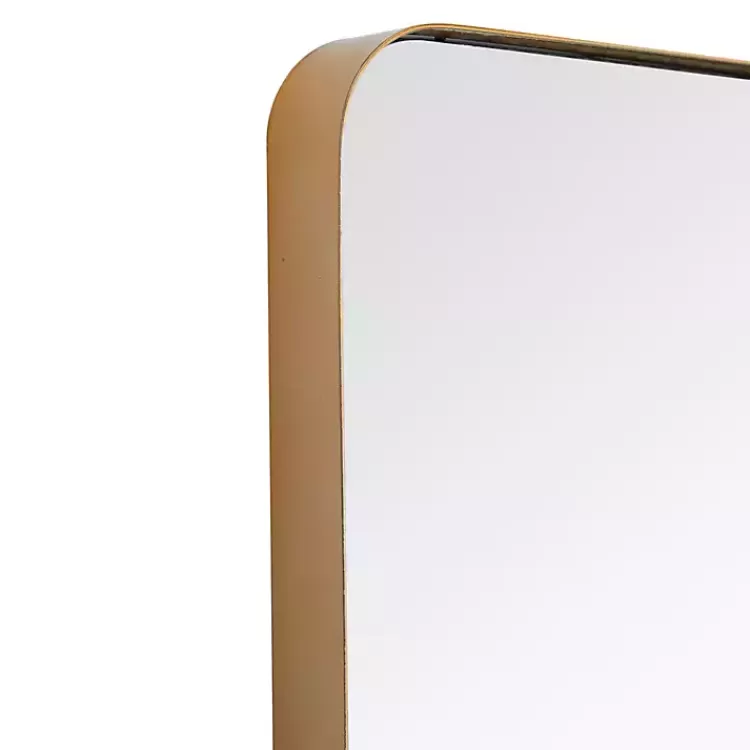 Gold Thin Iron Frame Curved Corner Mirror>Kirklands Home Sale
